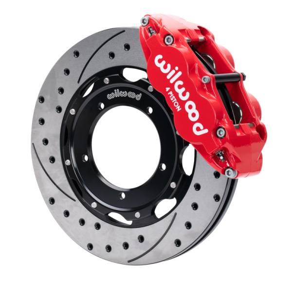 Wilwood - Wilwood 69-89 Porsche 911 Front Superlite Brake Kit 3.5in MT Drilled & Slotted Face - Red - 140-16947-DR