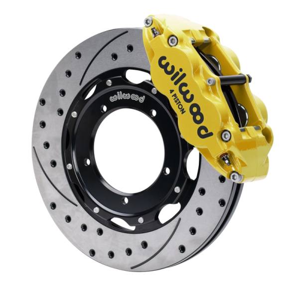 Wilwood - Wilwood 69-89 Porsche 911 Front Superlite Brake Kit 3.5in MT Drilled & Slotted Face - Yellow - 140-16947-DY