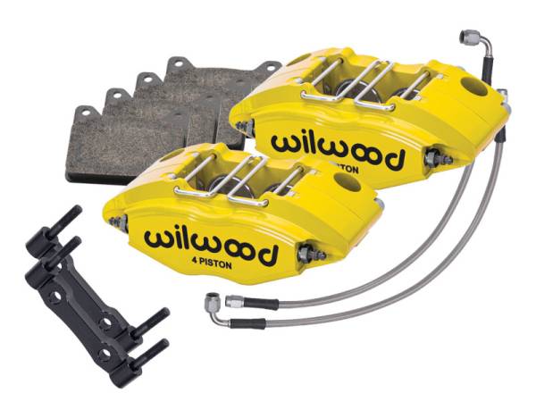 Wilwood - Wilwood 69-74 Porsche 911 Front Powerlite Caliper Kit 3in MT - Yellow - 140-17019-Y