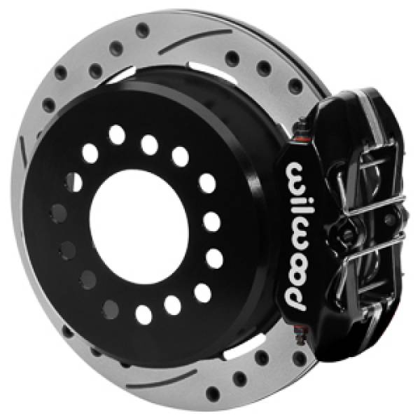 Wilwood - Wilwood Chevy Monte Carlo Forged 4 Piston DynaPro Black Caliper HP32 VV D&S Rotor - 11.00x0.81 - 140-17120-D