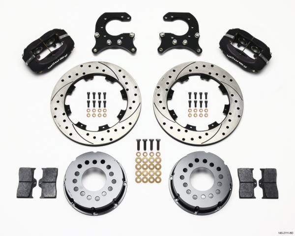 Wilwood - Wilwood Forged Dynalite P/S Rear Kit Drilled Rotor 58-64 Olds/Pontiac Ends - 140-2111-BD