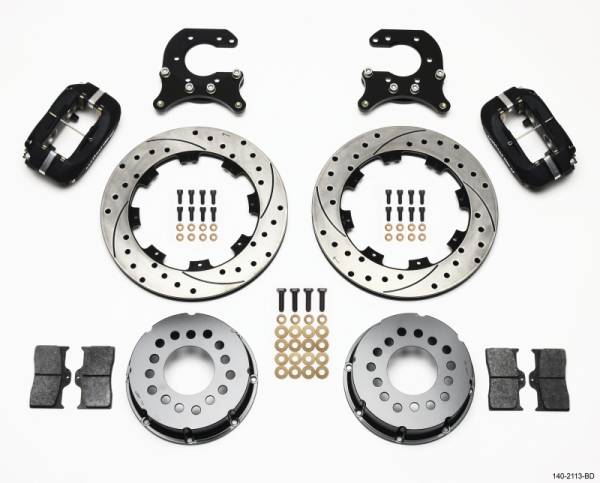 Wilwood - Wilwood Forged Dynalite P/S Rear Kit Drilled Rotor Small Ford 2.66in Offset - 140-2113-BD