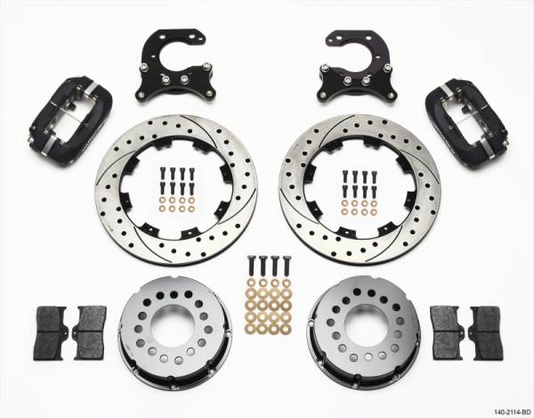 Wilwood - Wilwood Forged Dynalite P/S Rear Kit Drilled Rotor Big Ford 2.54in Offset - 140-2114-BD