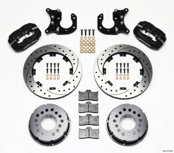 Wilwood - Wilwood Forged Dynalite P/S Rear Kit Drilled Rotor Big Ford 2.36in Offset - 140-2115-BD