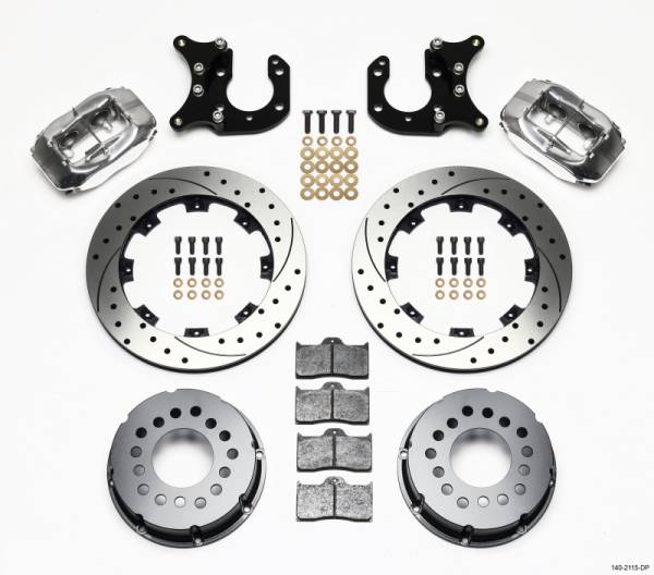 Wilwood - Wilwood Forged Dynalite P/S Rear Kit Drilled Polished Big Ford 2.36in Offset - 140-2115-DP