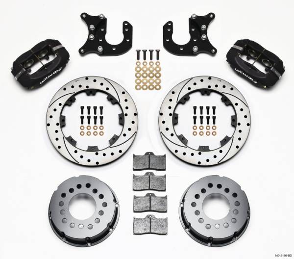 Wilwood - Wilwood Forged Dynalite P/S Rear Kit Drilled Rotor Mopar-Dana 2.72in Offset - 140-2116-BD