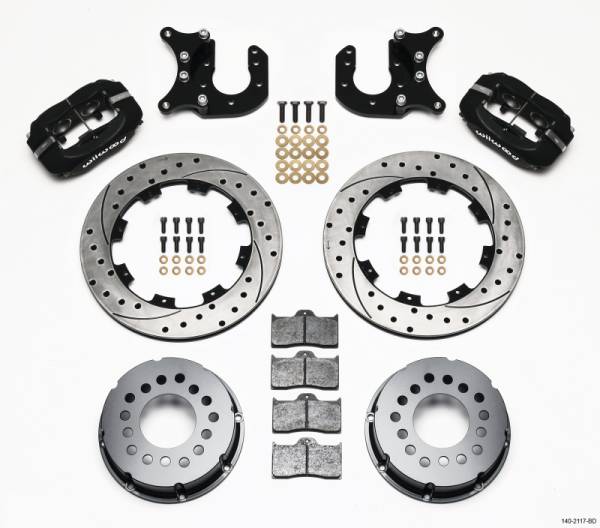 Wilwood - Wilwood Forged Dynalite P/S Rear Kit Drilled Rotor Mopar-Dana 2.36in Offset - 140-2117-BD