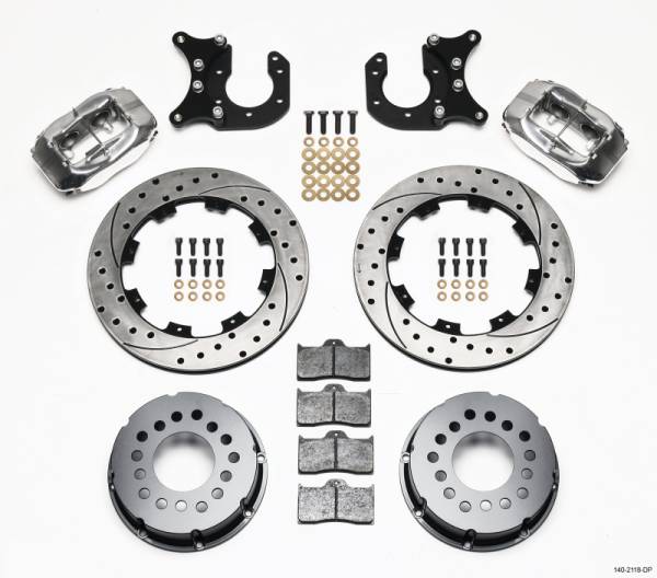 Wilwood - Wilwood Forged Dynalite P/S Rear Kit Drilled Polished New Big Ford 2.50in Offset - 140-2118-DP