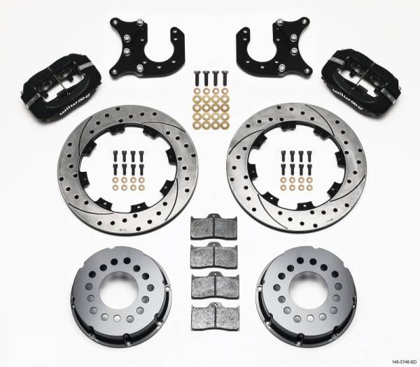 Wilwood - Wilwood Forged Dynalite P/S Rear Kit Drilled Rotor Chevy 12 Bolt-Spec 3.15in Brng - 140-5746-BD