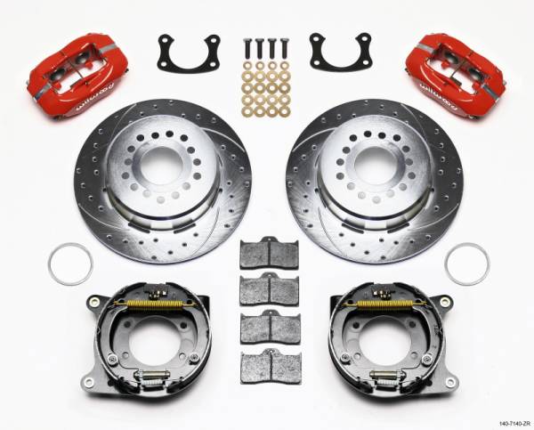 Wilwood - Wilwood Forged Dynalite P/S P-B Kit Drill-Zinc Red New Big Ford 2.50in Offset - 140-7140-ZR