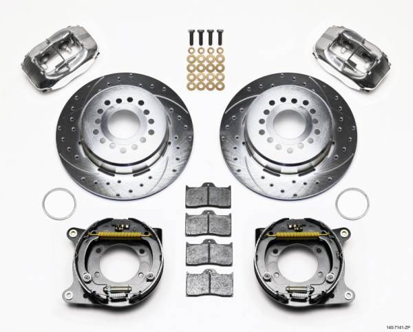 Wilwood - Wilwood Forged Dynalite P/S P-B Kit Drill-Zinc Polsh Chevy 12 Bolt w/ C-Clips - 140-7141-ZP