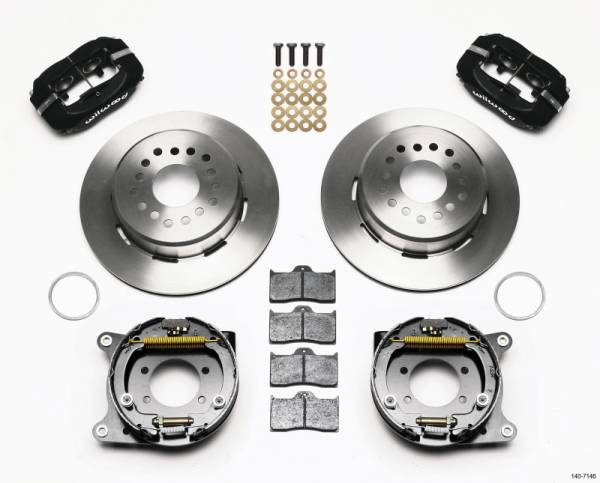 Wilwood - Wilwood Forged Dynalite P/S Park Brake Kit Ford 8.8 w/2.5in Offset-5 Lug - 140-7146