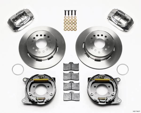 Wilwood - Wilwood Forged Dynalite P/S Park Brake Kit Polished Ford 8.8 w/2.5in Offset-5 Lug - 140-7146-P