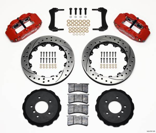 Wilwood - Wilwood Narrow Superlite 6R Front Hat Kit 13.06in Drilled Red E36 BMW M3 - 140-8797-DR