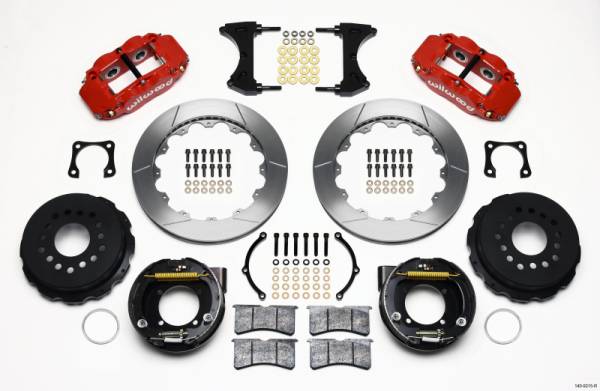 Wilwood - Wilwood Narrow Superlite 4R Rear P-Brk Kit 12.88in Red Chevy 12 Bolt-Spec 3.15in Brng - 140-9215-R