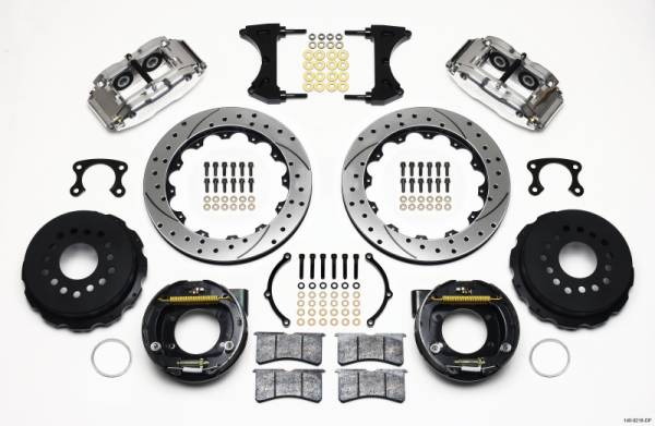 Wilwood - Wilwood Narrow Superlite 4R Rear P-Brk Kit 12.88in Drill Polish Big Ford New Style 2.36in Offset - 140-9218-DP