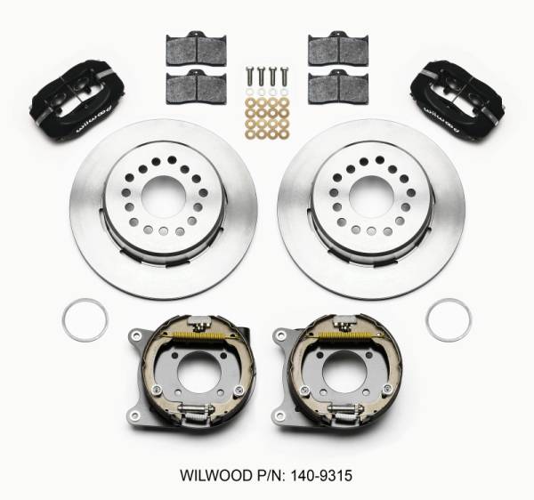 Wilwood - Wilwood Forged Dynalite P/S Park Brake Kit 12 Bolt 2.75in offset Staggered Shock - 140-9315