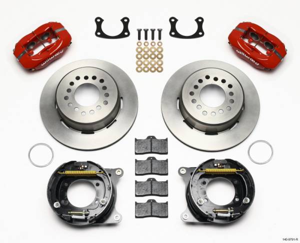 Wilwood - Wilwood Forged Dynalite P/S Park Brake Kit Red New Big Ford 2.50in Offset Front Caliper Mount - 140-9791-R