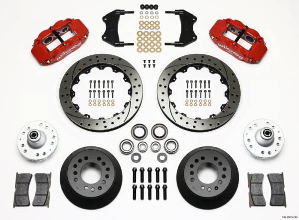 Wilwood - Wilwood Narrow Superlite 6R Front Hub Kit 12.88in Drill Red WWE ProSpindle - 140-9919-DR