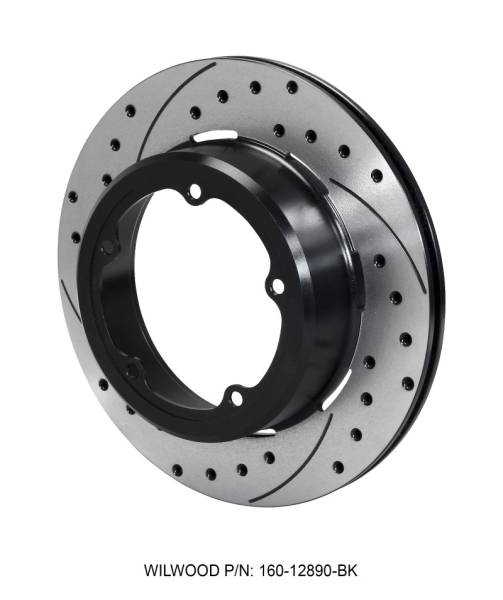 Wilwood - Wilwood Rotor-1.91in Offset-SRP-BLK-Drill-RH 12.19 x .810 - 5 x 5.75in Floater - 160-12890-BK