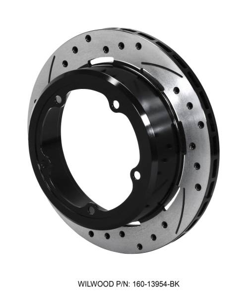 Wilwood - Wilwood Rotor-1.91in Offset-SRP-BLK-Drill-RH 11.00 x .810 - 5 x 5.75in Floater - 160-13954-BK
