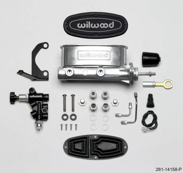 Wilwood - Wilwood HV Tandem M/C Kit w L/H Bracket & Prop Valve - 15/16in Bore Ball Burn.-W/Push - 261-14158-P