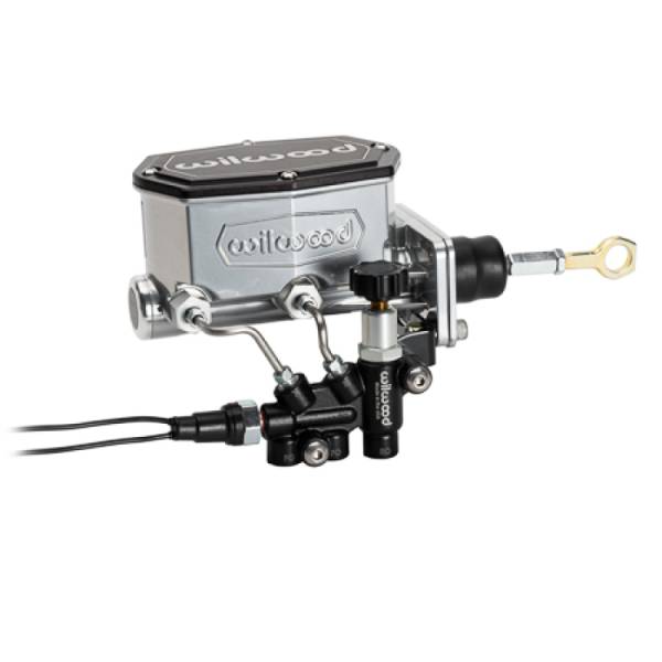 Wilwood - Wilwood Mopar Compact Tandem M/C Kit w/ Combination Valve & Pushrod 15/16in Bore - Chrome - 261-16796-P