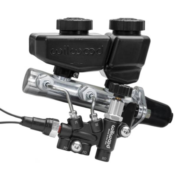 Wilwood - Wilwood Remote Tandem M/C Kit w/Brkt and Valve - 1in Bore Black - 261-16962-BK