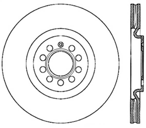 Stoptech - StopTech Power Slot 09 VW CC (Passat CC) / 06-09 Passat Front Left CRYO-STOP Slotted Rotor - 126.33112CSL
