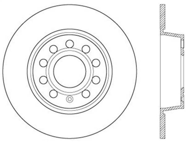 Stoptech - StopTech 06-10 Audi A3/08-10 TT / 06-09 VW GTI Mk V Cryo-Stop Right Rear Slotted Rotor - 126.33131CSR