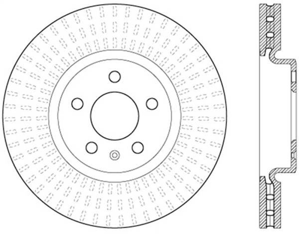 Stoptech - StopTech 12-16 Audi A4 Cryo Slotted Front Left Sport Brake Rotor - 126.33136CSL