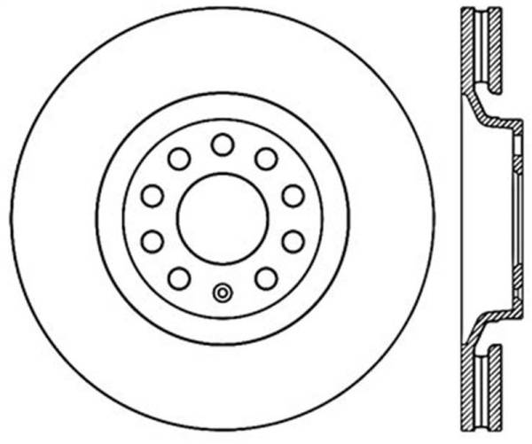 Stoptech - StopTech 01-09 Audi A4 Sport Slotted & Drilled Front Right Cryo Rotor - 127.33096CR
