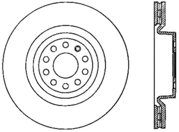 Stoptech - StopTech 06-18 Audi A3 SportStop Cryo Slotted & Drilled Front Right Rotor - 127.33098CR