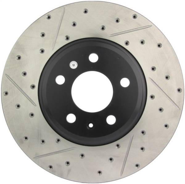 Stoptech - StopTech Power Slot 09-10 Audi A4/A4 Quattro / 08-10 A5 / 10 S4 Front Right Drilled & Slotted Rotor - 127.33123R