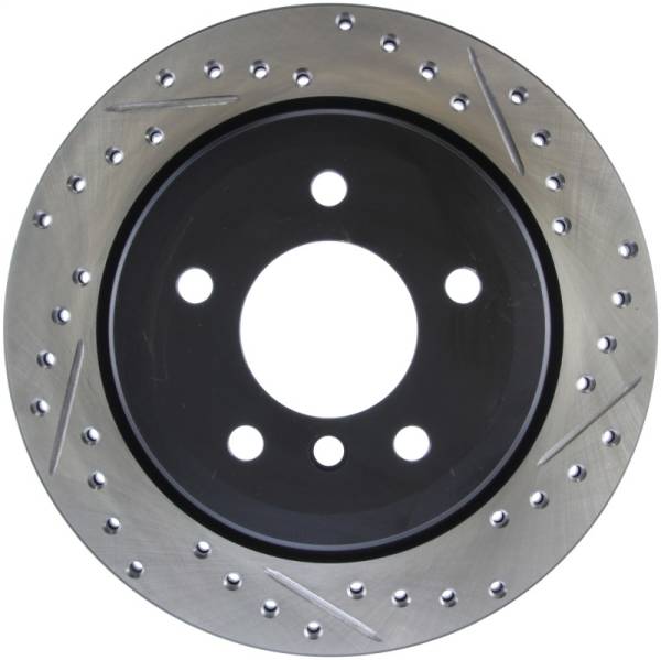 Stoptech - StopTech 9/07-09 BMW 328 / 06 BMW 325 E90 AWD Slotted & Drilled Left Rear Rotor - 127.34091L