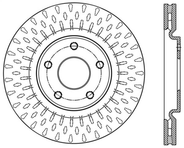 Stoptech - StopTech 12-20 Dodge Grand Caravan Sport Drilled Left Front Rotor - 128.67074L