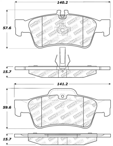 Stoptech - StopTech Street Select Brake Pads w/Hardware - Rear - 305.09860