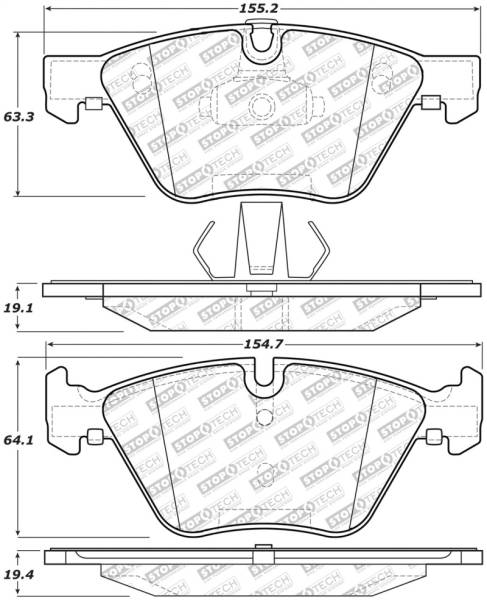 Stoptech - StopTech 06-16 BMW 325i Street Select Brake Pads - Front - 305.10610