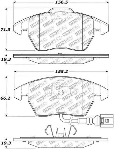 Stoptech - StopTech Street Select Brake Pads - Front - 305.11070