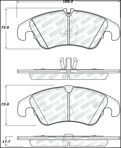 Stoptech - StopTech Street Select 08-17 Audi A5 Front Brake Pads - 305.13220