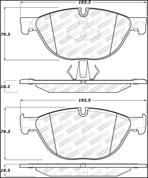 Stoptech - StopTech 11-13 BMW 535i Street Select Front Brake Pads - 305.14090