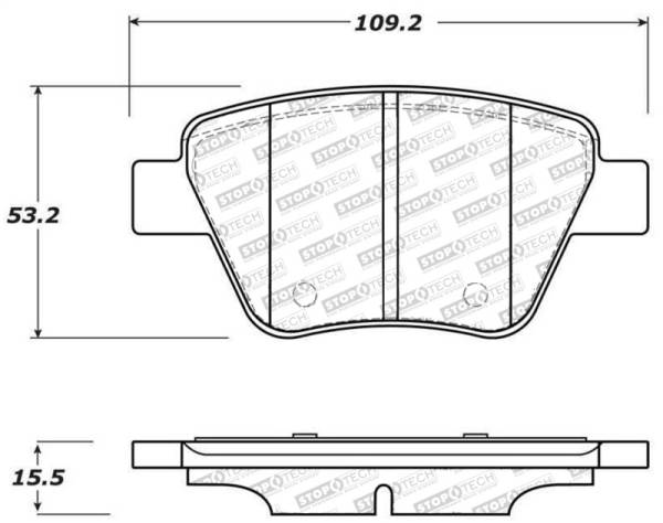 Stoptech - StopTech 10-12 Audi A3 Street Select Rear Brake Pads - 305.14560