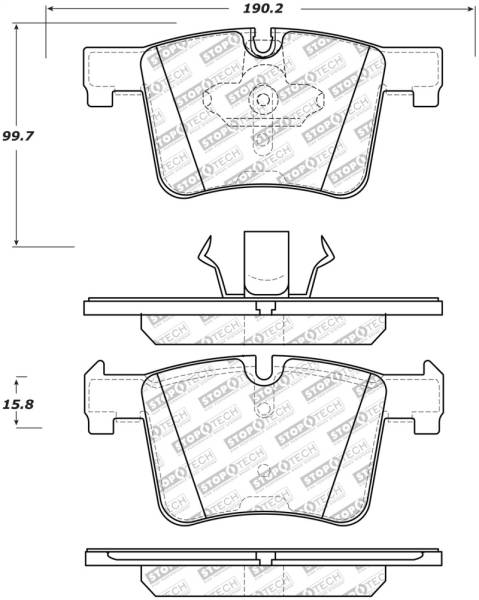 Stoptech - StopTech Street Select Brake Pads w/Hardware - Front - 305.15610