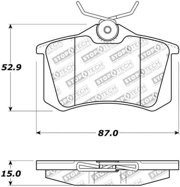 Stoptech - StopTech 02-08 Audi A4 Quattro / 2/99-02 Audi S4 Street Touring Rear Brake Pads - 308.03400