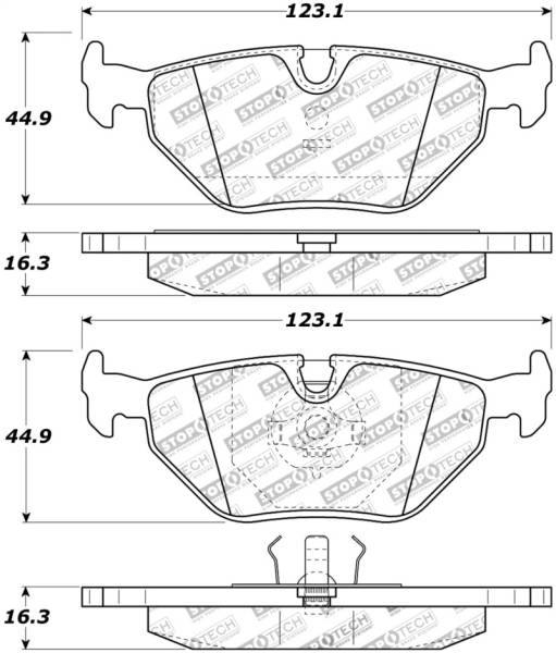 Stoptech - StopTech Street Touring 87-99 BMW M3 / 89-93 M5 Rear Street Street Touring Brake Pads - 308.03960