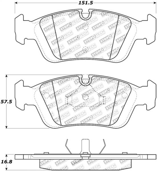 Stoptech - StopTech 96-02 BMW Z3 / 03-08 Z4 / 97-00 323 Front Brake Pads - 308.05580