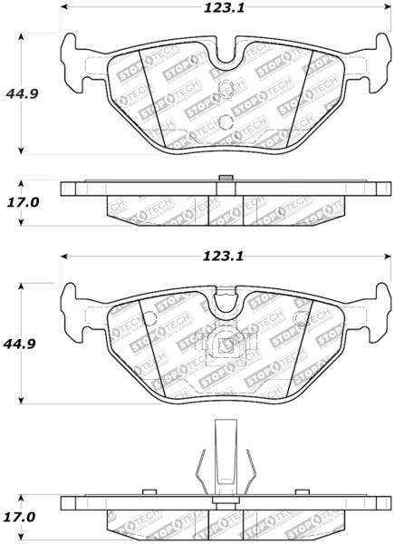 Stoptech - StopTech Street Touring 01-02 BMW Z3 / 03-09 Z4 / 10/90-07 3 Series Rear Brake Pads - 308.06920