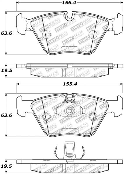 Stoptech - StopTech Street Touring 04-09 BMW X3 (E38) / 06-09 Z4 3.0(E86) Front Brake Pads - 308.09460