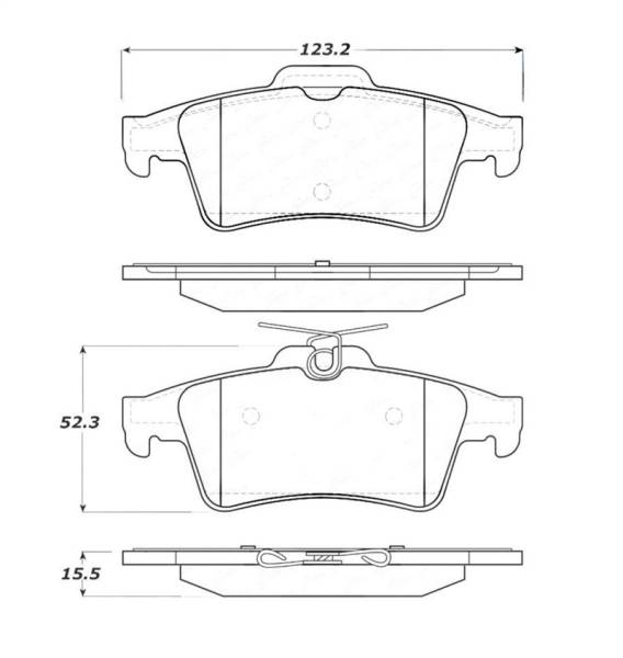 Stoptech - StopTech Street Touring 07-09 Mazdaspeed3 / 06-07 Mazdaspeed6 Rear Brake Pads - 308.10950