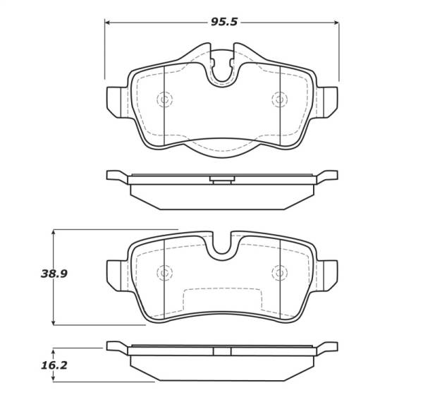 Stoptech - StopTech Street Touring 07-09 Mini Cooper/Cooper S Rear Brake Pads - 308.13090